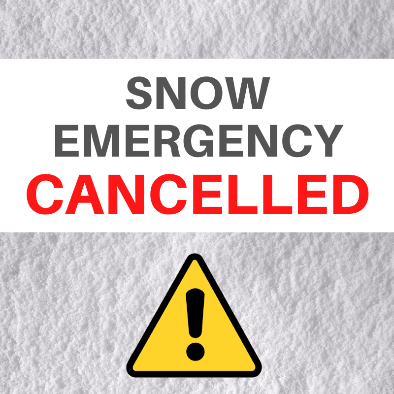 Snow Emergency Cancelled