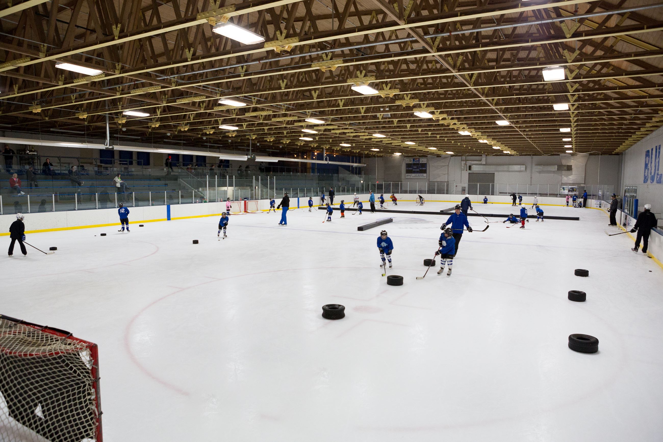 People playing hockey